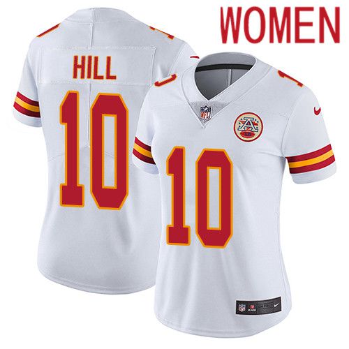 Women Kansas City Chiefs #10 Tyreek Hill Nike White Vapor Limited NFL Jersey